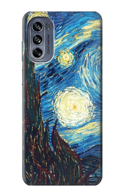 W0582 Van Gogh Starry Nights Hard Case and Leather Flip Case For Motorola Moto G62 5G