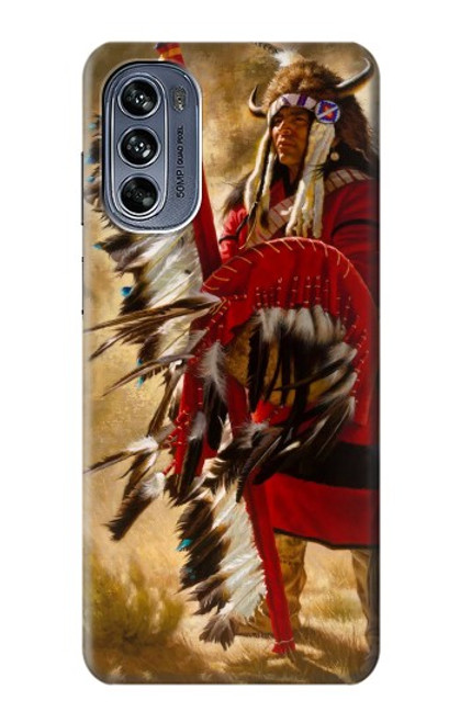 W0817 Red Indian Hard Case and Leather Flip Case For Motorola Moto G62 5G