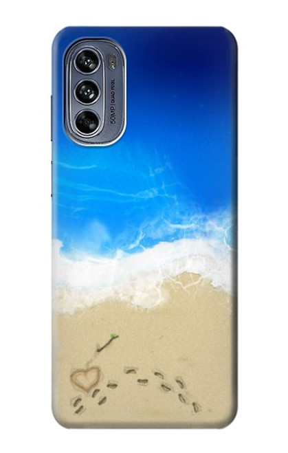 W0912 Relax Beach Hard Case and Leather Flip Case For Motorola Moto G62 5G