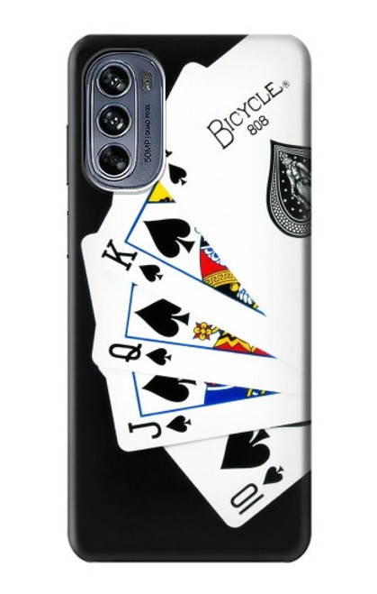 W1078 Poker Royal Straight Flush Hard Case and Leather Flip Case For Motorola Moto G62 5G