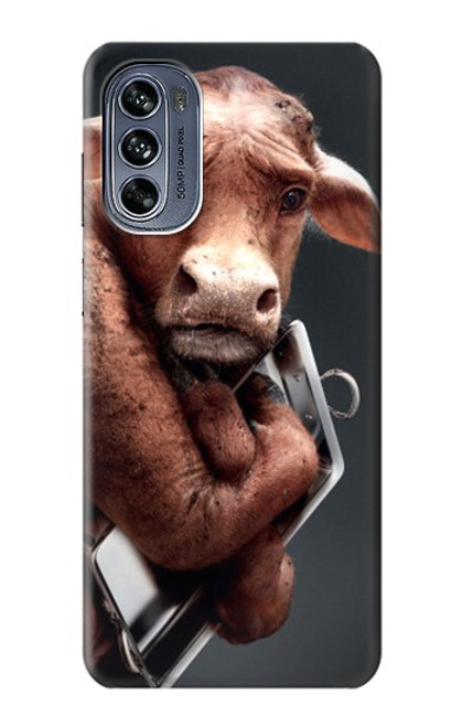 W1271 Crazy Cow Hard Case and Leather Flip Case For Motorola Moto G62 5G