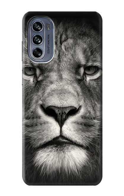 W1352 Lion Face Hard Case and Leather Flip Case For Motorola Moto G62 5G