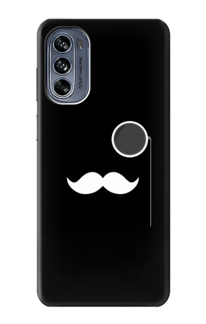 W1946 Sir Mustache Minimalism Hard Case and Leather Flip Case For Motorola Moto G62 5G