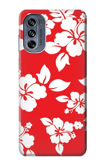 W1949 Hawaiian Hibiscus Pattern Hard Case and Leather Flip Case For Motorola Moto G62 5G