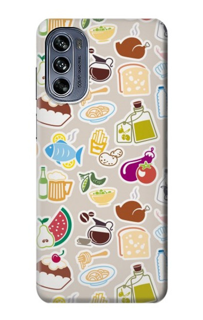 W2321 Food and Drink Seamless Hard Case and Leather Flip Case For Motorola Moto G62 5G