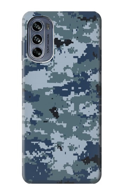 W2346 Navy Camo Camouflage Graphic Hard Case and Leather Flip Case For Motorola Moto G62 5G