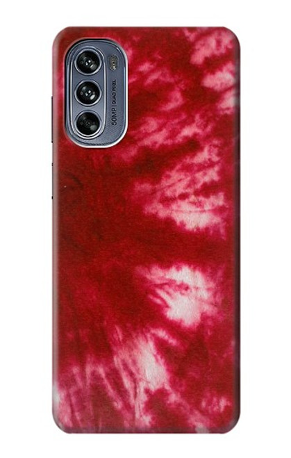 W2480 Tie Dye Red Hard Case and Leather Flip Case For Motorola Moto G62 5G