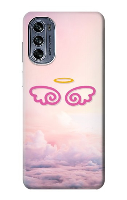 W2514 Cute Angel Wings Hard Case and Leather Flip Case For Motorola Moto G62 5G