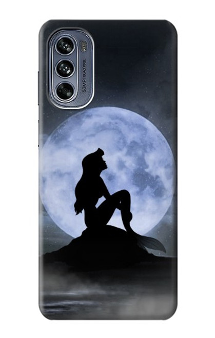 W2668 Mermaid Silhouette Moon Night Hard Case and Leather Flip Case For Motorola Moto G62 5G