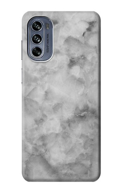 W2845 Gray Marble Texture Hard Case and Leather Flip Case For Motorola Moto G62 5G