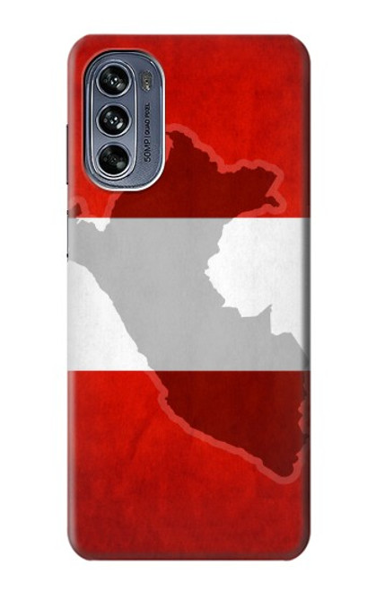 W3018 Peru Flag Hard Case and Leather Flip Case For Motorola Moto G62 5G