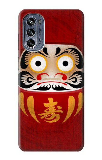 W3023 Japan Good Luck Daruma Doll Hard Case and Leather Flip Case For Motorola Moto G62 5G