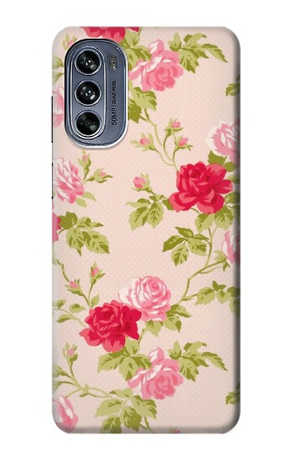 W3037 Pretty Rose Cottage Flora Hard Case and Leather Flip Case For Motorola Moto G62 5G