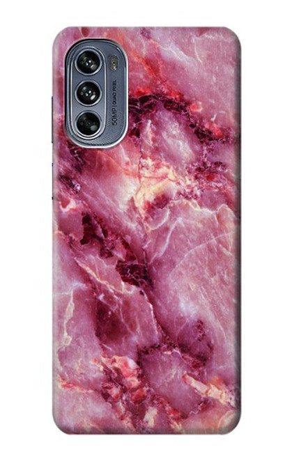 W3052 Pink Marble Graphic Printed Hard Case and Leather Flip Case For Motorola Moto G62 5G