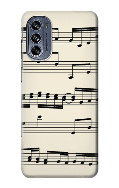 W3082 Music Sheet Hard Case and Leather Flip Case For Motorola Moto G62 5G