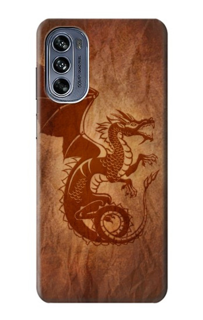 W3086 Red Dragon Tattoo Hard Case and Leather Flip Case For Motorola Moto G62 5G