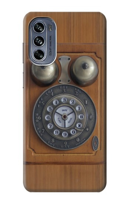 W3146 Antique Wall Retro Dial Phone Hard Case and Leather Flip Case For Motorola Moto G62 5G