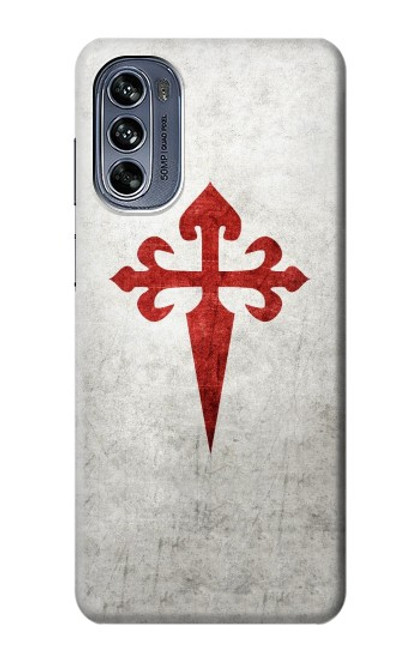 W3200 Order of Santiago Cross of Saint James Hard Case and Leather Flip Case For Motorola Moto G62 5G