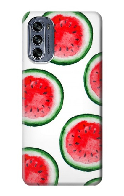 W3236 Watermelon Pattern Hard Case and Leather Flip Case For Motorola Moto G62 5G