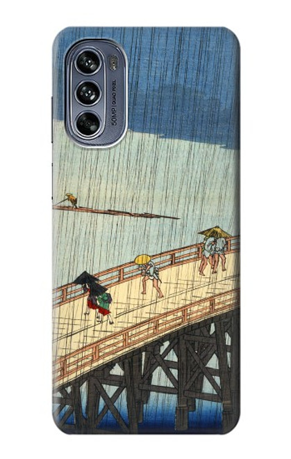 W3347 Utagawa Hiroshige Sudden shower Hard Case and Leather Flip Case For Motorola Moto G62 5G