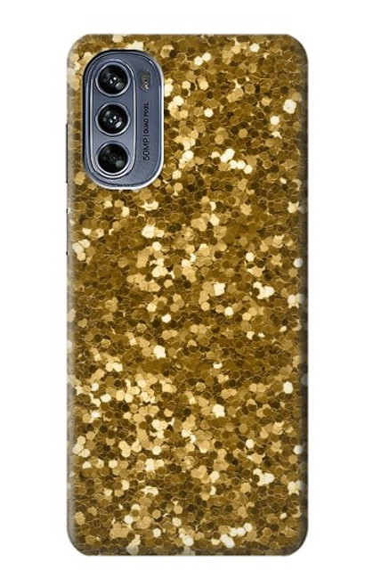 W3388 Gold Glitter Graphic Print Hard Case and Leather Flip Case For Motorola Moto G62 5G