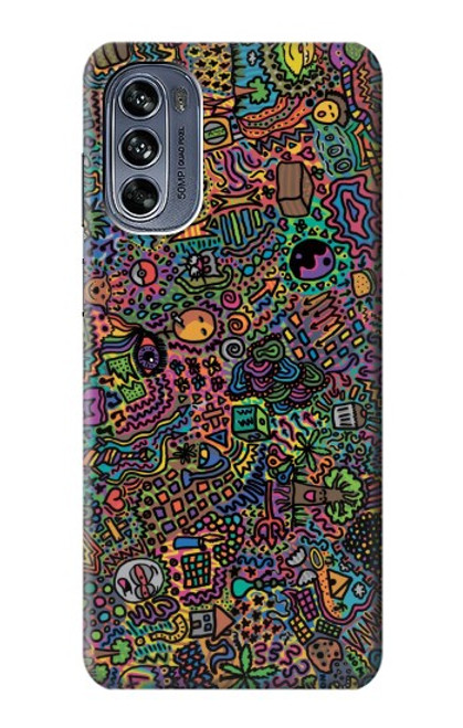 W3815 Psychedelic Art Hard Case and Leather Flip Case For Motorola Moto G62 5G