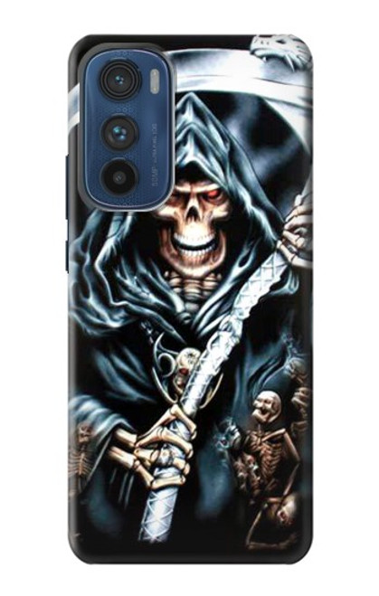 W0295 Grim Reaper Hard Case and Leather Flip Case For Motorola Edge 30