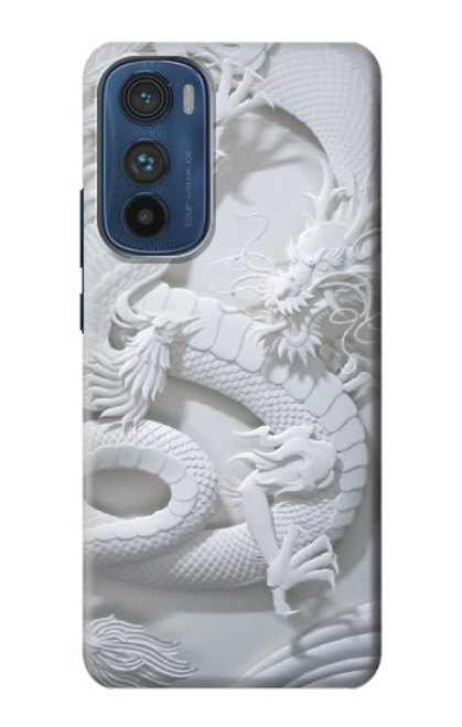 W0386 Dragon Carving Hard Case and Leather Flip Case For Motorola Edge 30