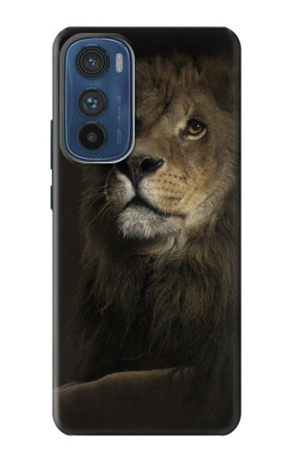 W0472 Lion Hard Case and Leather Flip Case For Motorola Edge 30