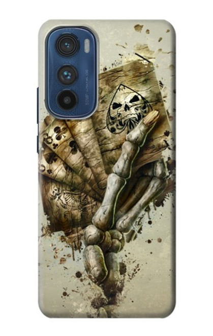 W0550 Skull Card Poker Hard Case and Leather Flip Case For Motorola Edge 30