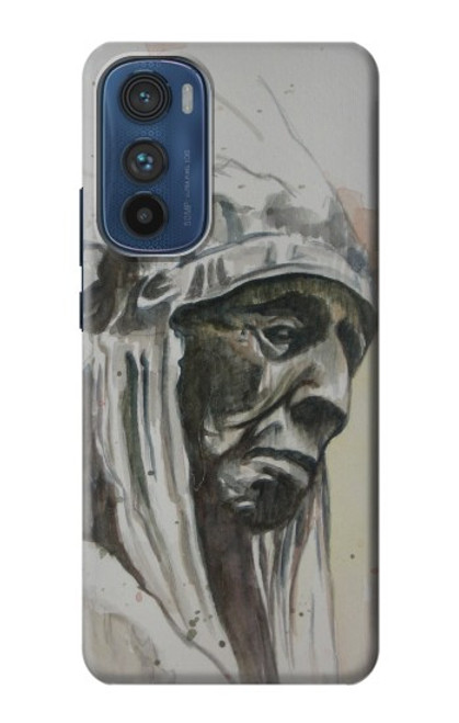 W0792 Indian Chief Hard Case and Leather Flip Case For Motorola Edge 30