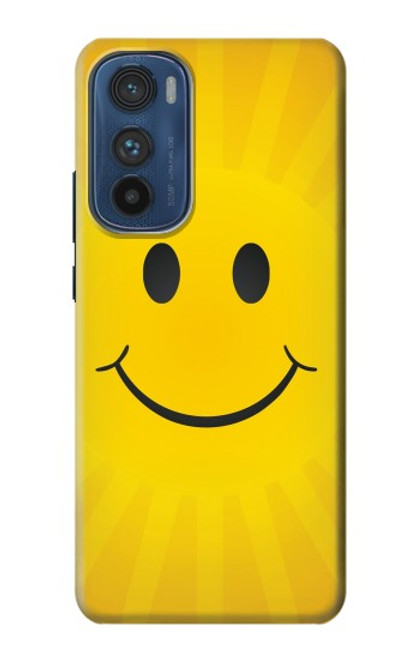 W1146 Yellow Sun Smile Hard Case and Leather Flip Case For Motorola Edge 30