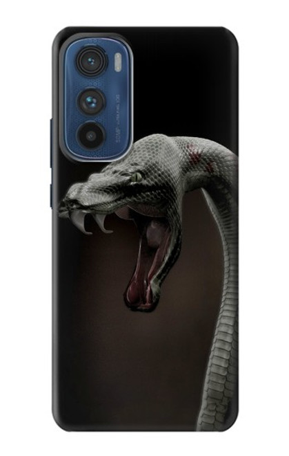 W1597 Black Mamba Snake Hard Case and Leather Flip Case For Motorola Edge 30