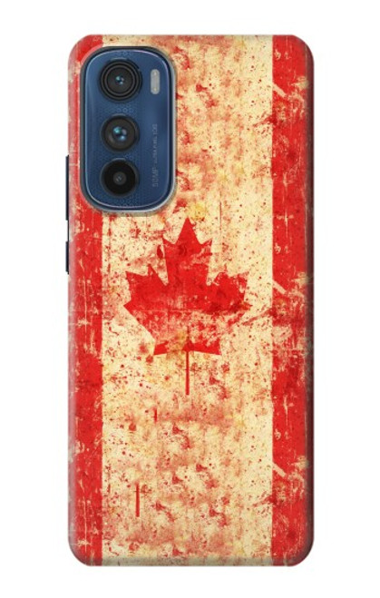 W1603 Canada Flag Old Vintage Hard Case and Leather Flip Case For Motorola Edge 30