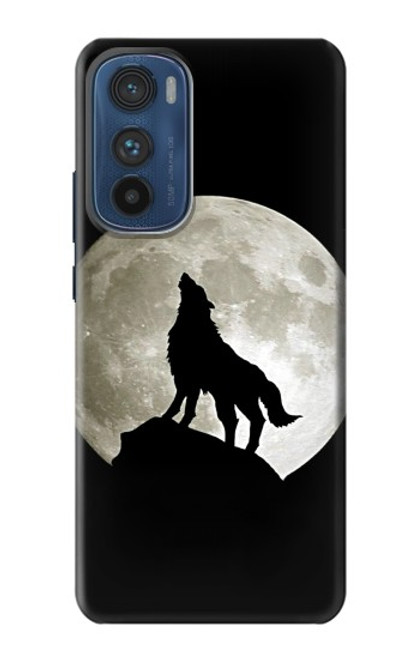 W1981 Wolf Howling at The Moon Hard Case and Leather Flip Case For Motorola Edge 30