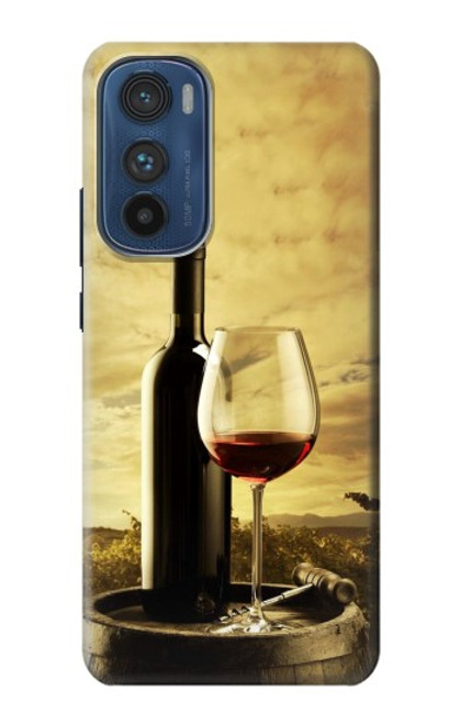 W2042 A Grape Vineyard Grapes Bottle Red Wine Hard Case and Leather Flip Case For Motorola Edge 30