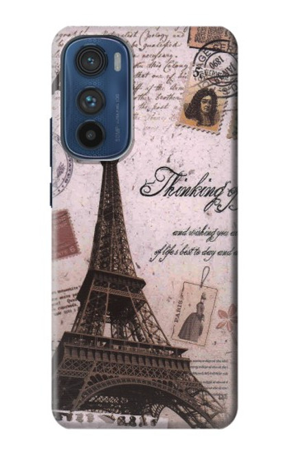 W2211 Paris Postcard Eiffel Tower Hard Case and Leather Flip Case For Motorola Edge 30