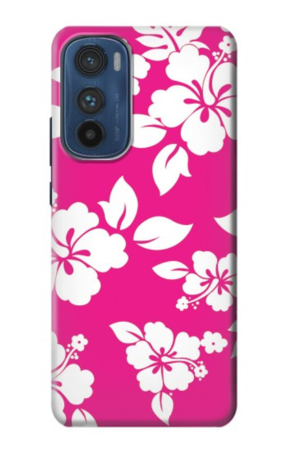 W2246 Hawaiian Hibiscus Pink Pattern Hard Case and Leather Flip Case For Motorola Edge 30