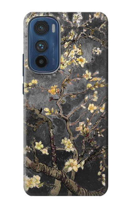 W2664 Black Blossoming Almond Tree Van Gogh Hard Case and Leather Flip Case For Motorola Edge 30