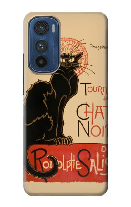 W2739 Chat Noir Black Cat Vintage Hard Case and Leather Flip Case For Motorola Edge 30