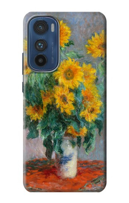 W2937 Claude Monet Bouquet of Sunflowers Hard Case and Leather Flip Case For Motorola Edge 30