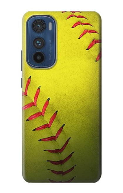 W3031 Yellow Softball Ball Hard Case and Leather Flip Case For Motorola Edge 30