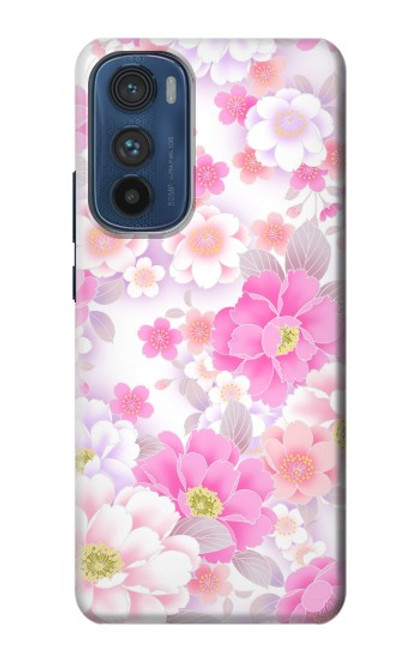 W3036 Pink Sweet Flower Flora Hard Case and Leather Flip Case For Motorola Edge 30