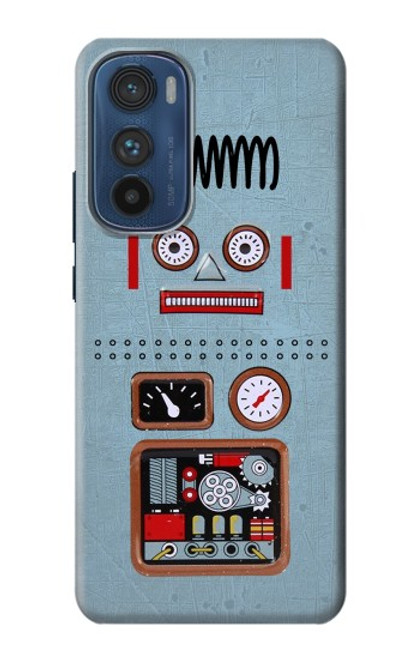 W3040 Retro Robot Toy Hard Case and Leather Flip Case For Motorola Edge 30