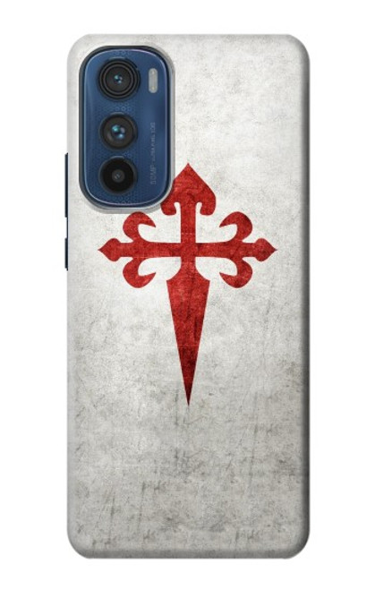 W3200 Order of Santiago Cross of Saint James Hard Case and Leather Flip Case For Motorola Edge 30