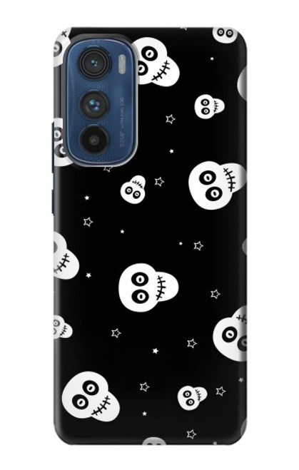 W3261 Smile Skull Halloween Pattern Hard Case and Leather Flip Case For Motorola Edge 30