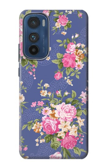 W3265 Vintage Flower Pattern Hard Case and Leather Flip Case For Motorola Edge 30