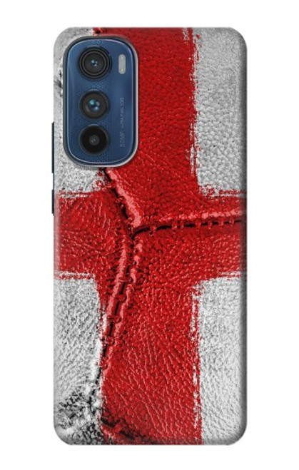 W3316 England Flag Vintage Football Graphic Hard Case and Leather Flip Case For Motorola Edge 30