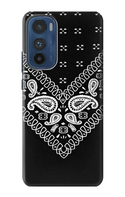 W3363 Bandana Black Pattern Hard Case and Leather Flip Case For Motorola Edge 30