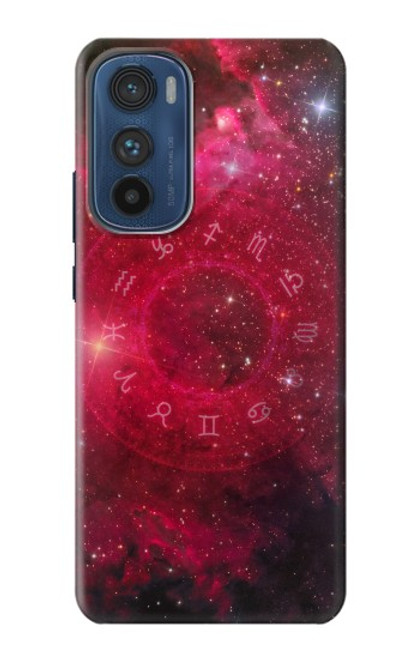 W3368 Zodiac Red Galaxy Hard Case and Leather Flip Case For Motorola Edge 30
